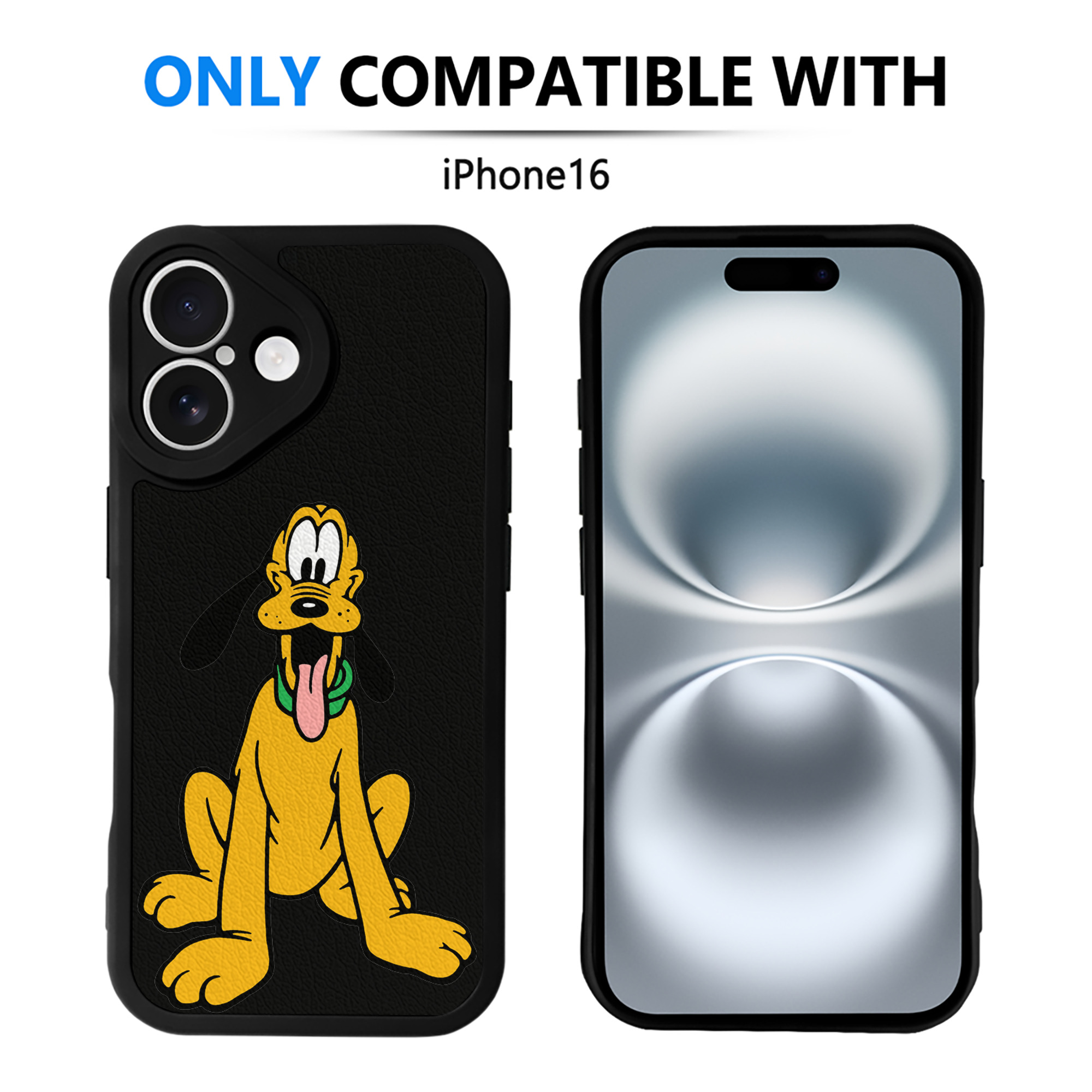 （画像用） ミッキーマウス Mickey Mouse 【iPhone 16シリーズ対応】シリコンスマホケース（レザー調） 材質：シリコン